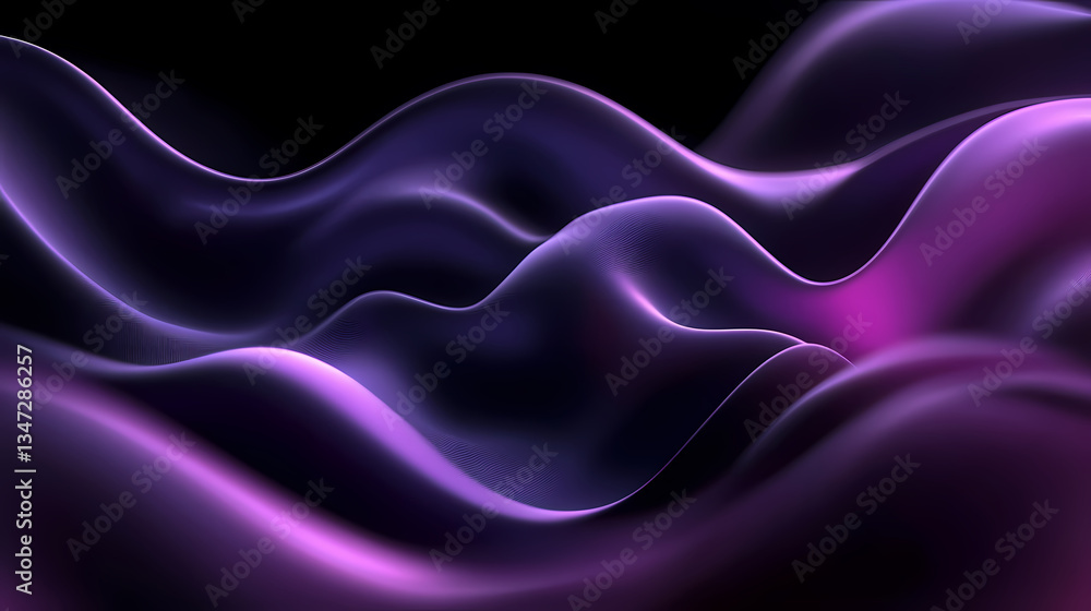 Obraz premium Abstract Purple Waves with Flowing Violet Tones