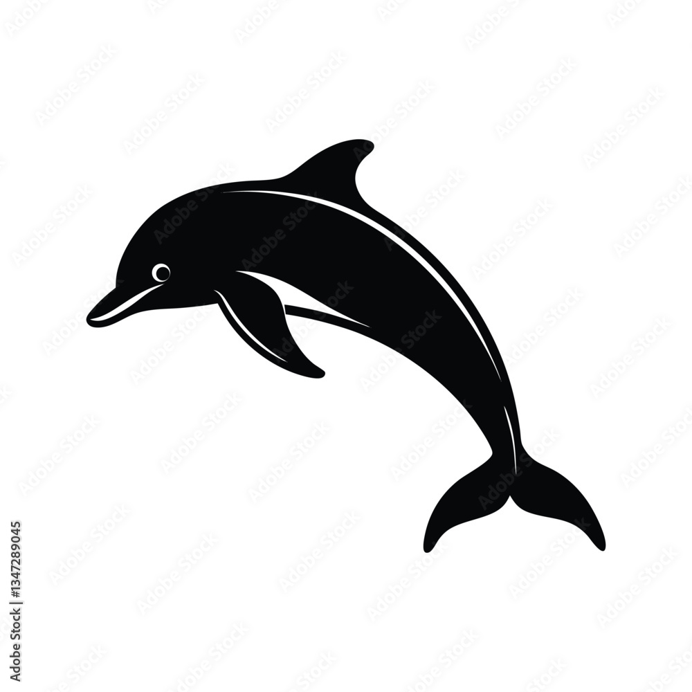 Fototapeta premium dolphin gliding silhouette art