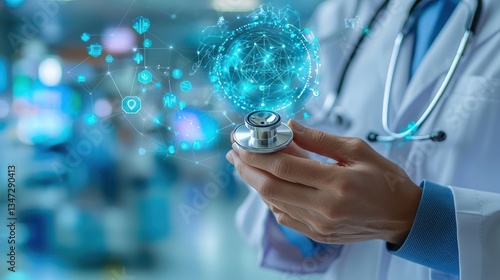 Doctor holds futuristic medical device