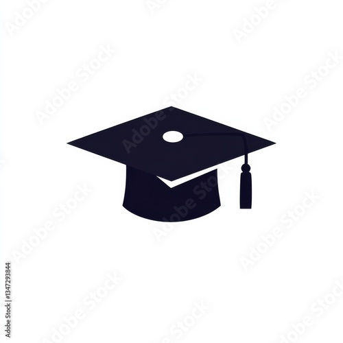 Wallpaper Mural Academic Achievement: A Single Black Graduation Cap Against a Clean White Background Torontodigital.ca