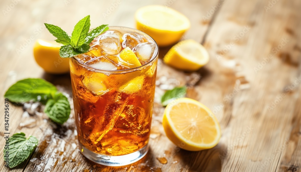 Revitalizing Lemon And Mint Ice Tea - This Flavorful Beverage Combines The Zesty Taste Of Lemon With The Refreshing Hint Of Mint. Perfect For Summertime. Revitalizing Lemon And Mint Ice Tea - This Flavorful Beverage Combines The Zesty Taste Of Lemon With The Refreshing Hint Of Mint. Perfect For Summertime.