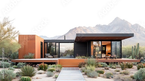 Modern desert home with expansive views