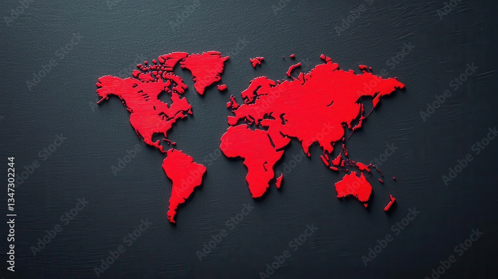 World map with unemployment rate hot spots highlighted, representing global employment challenges World map with unemployment rate hot spots highlighted, representing global employment challenges