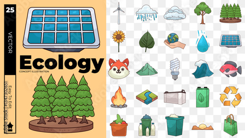 ecology concept illustrations. Set of ecology vector illustrations
