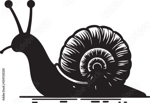 Adorable Snail in Nature – Cute and Detailed Vector Illustration