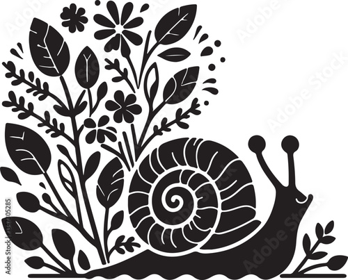 Adorable Snail in Nature – Cute and Detailed Vector Illustration