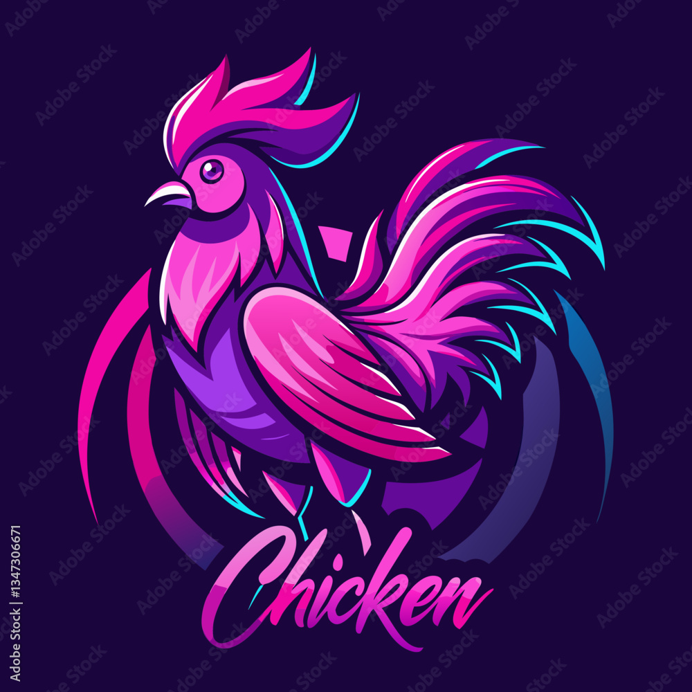 Obraz premium rooster on the black