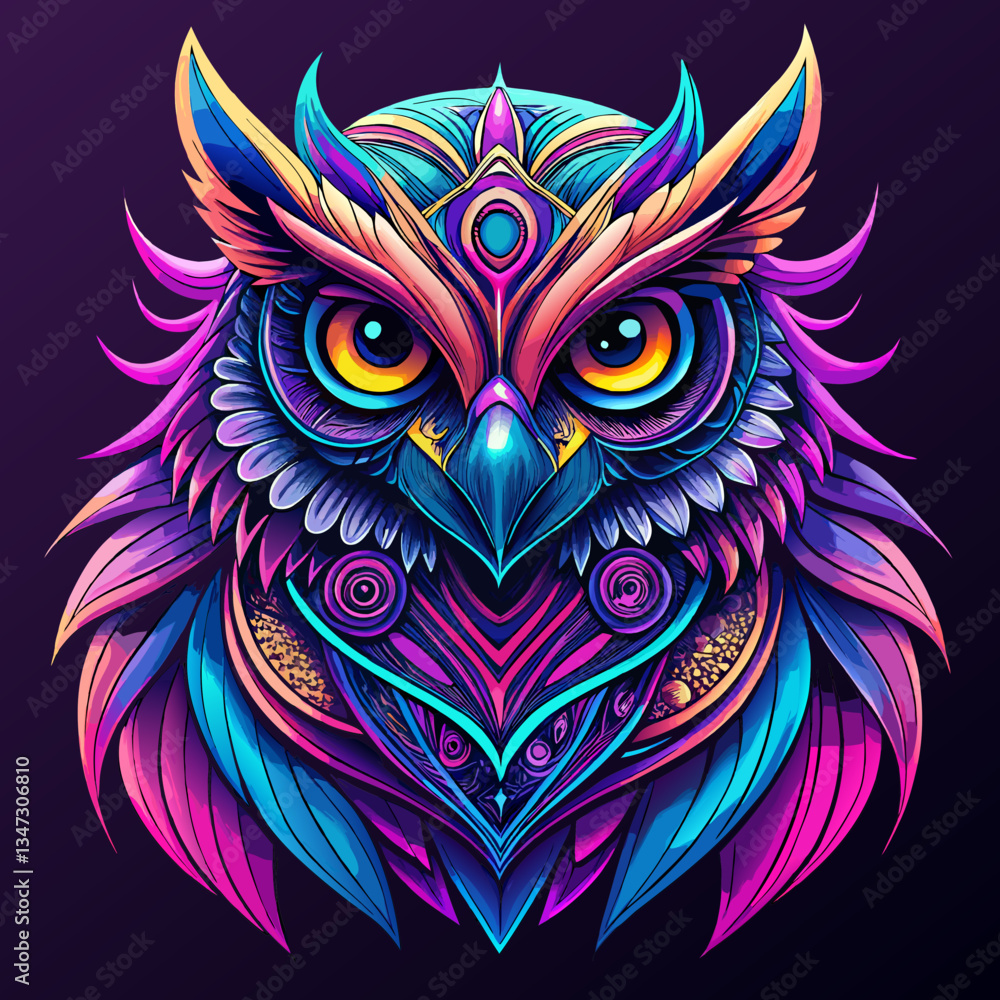 owl on a black background owl on a black background