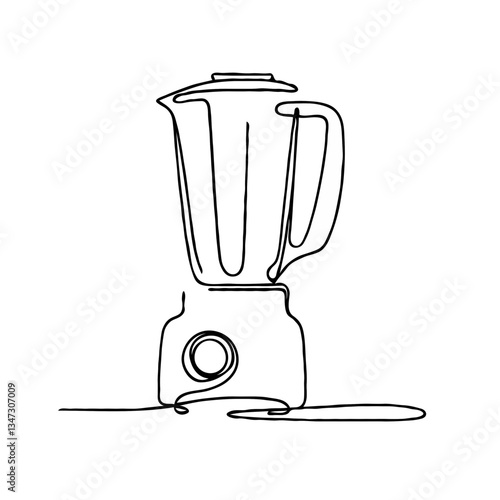 Modern blender illustration in minimalist style on white background  