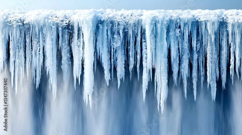 Frozen Icicles Hanging Downward