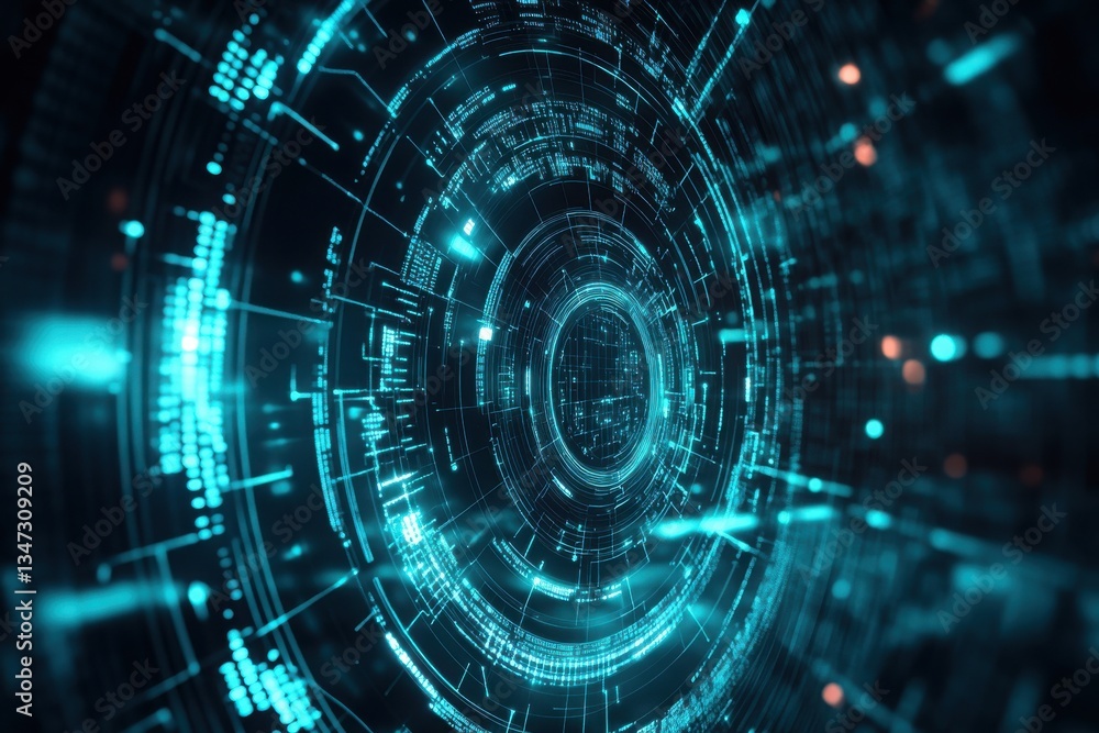 A mesmerizing journey into a futuristic digital realm of swirling cyan energy and glowing circuits, creating a sense of technological wonder. A mesmerizing journey into a futuristic digital realm of swirling cyan energy and glowing circuits, creating a sense of technological wonder.