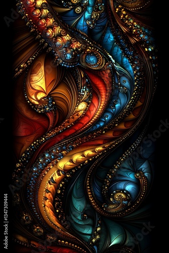 Wallpaper Mural Intricate Fractal Design with Ornate Details and Rich Color Palette Torontodigital.ca