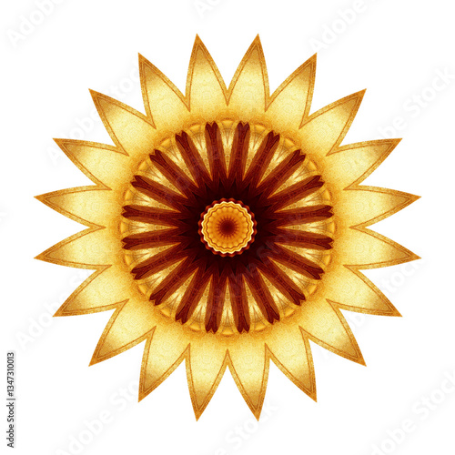 Gold design star, decorative element on a transparent background