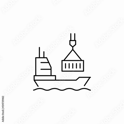 cargo ship loading icon sign vector