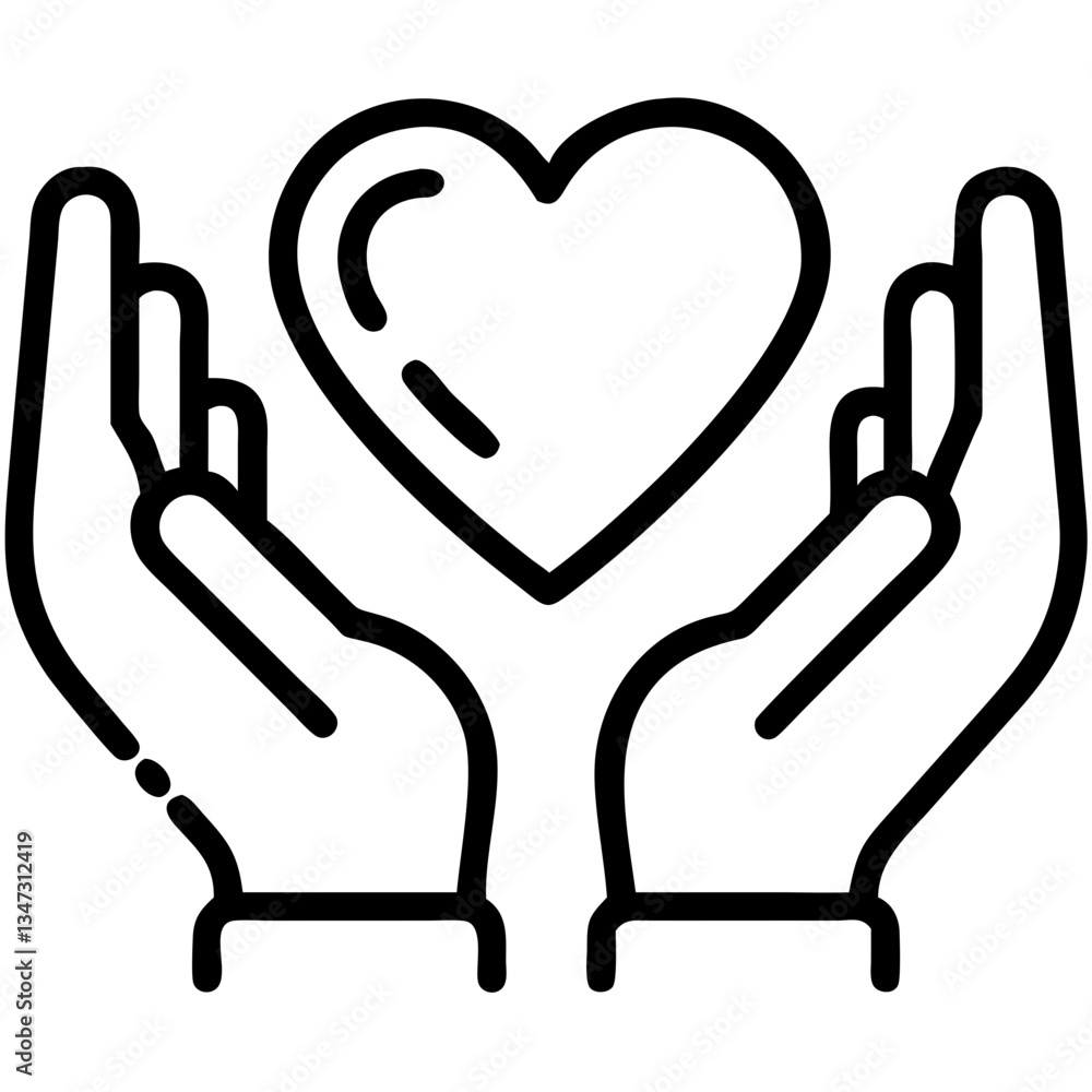 Hands holding heart symbol on white background, Heartfelt gestures Hands holding heart symbol on white background, Heartfelt gestures