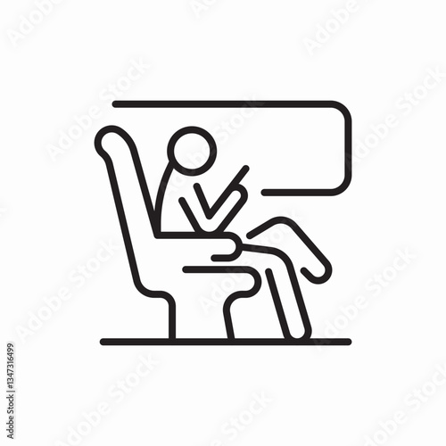 Airplane seat passenger icon vector sign