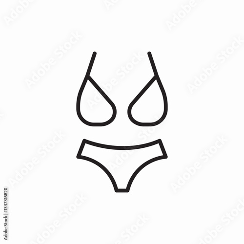 Bikini swimwear beach icon vector sign
