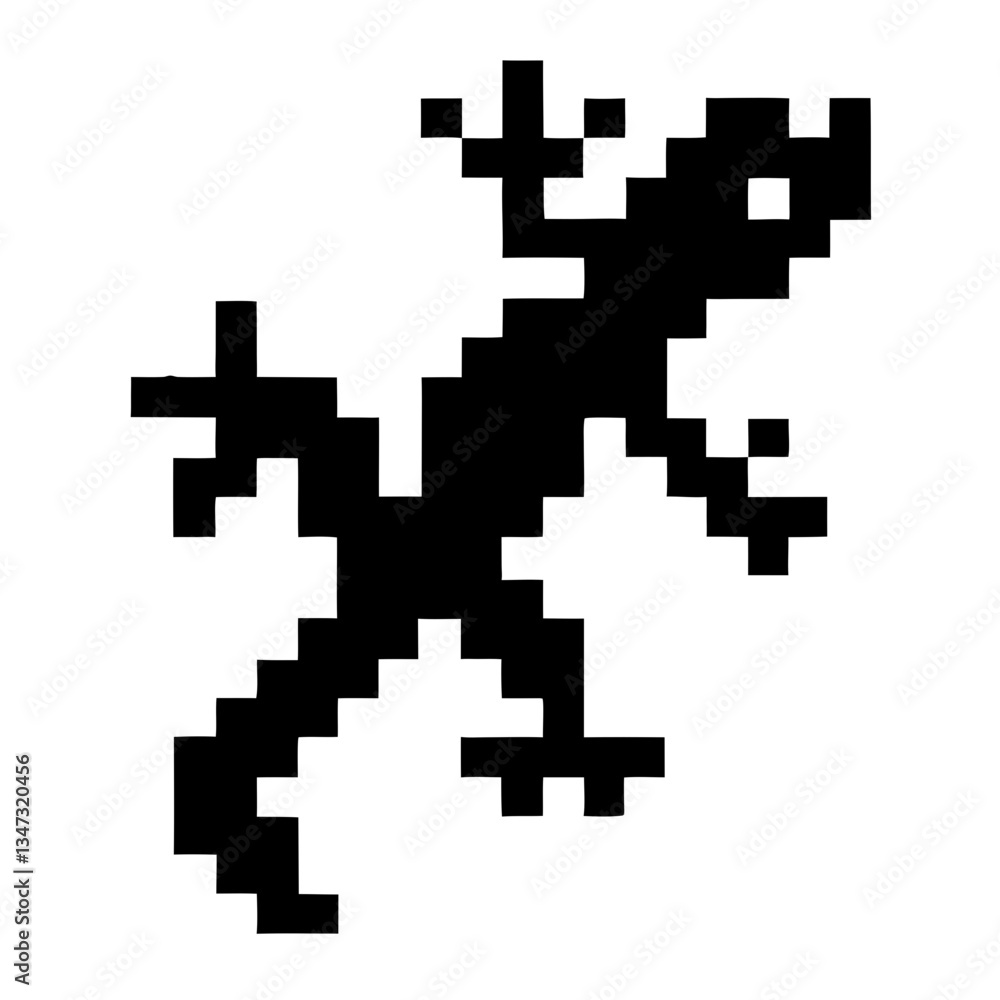 pixelated silhouette of a lizard. This image captures the minimalist beauty of a reptile pixelated silhouette of a lizard. This image captures the minimalist beauty of a reptile