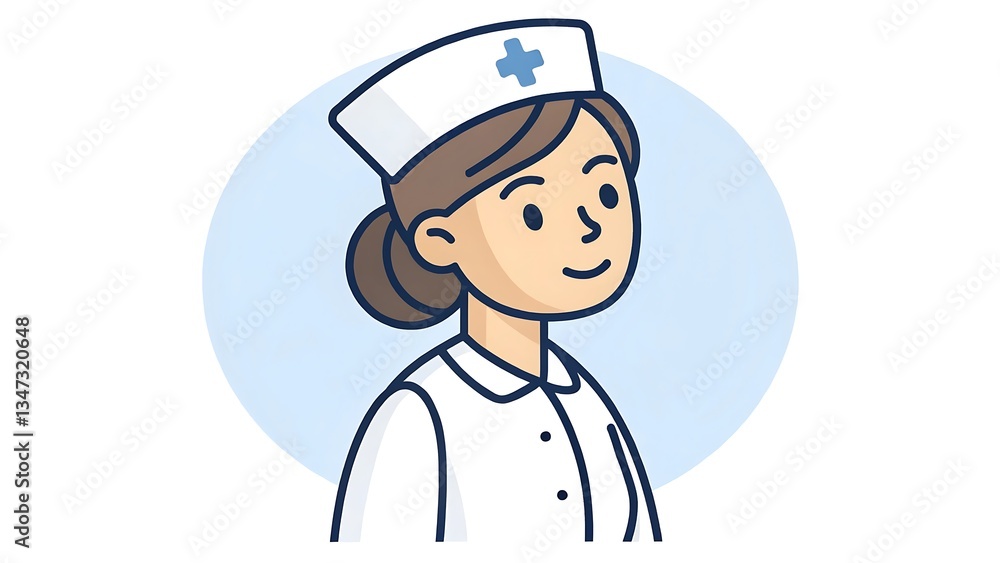 Professional and Caring Nurse Character Illustration for Healthcare and Medical Services Professional and Caring Nurse Character Illustration for Healthcare and Medical Services