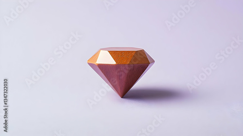 Chocolate Diamond Shaped Dessert On Light Purple Background