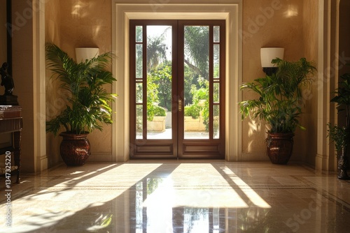 Elegant Entryway: Access to a Luxurious Home Office Designed for Comfort and Style