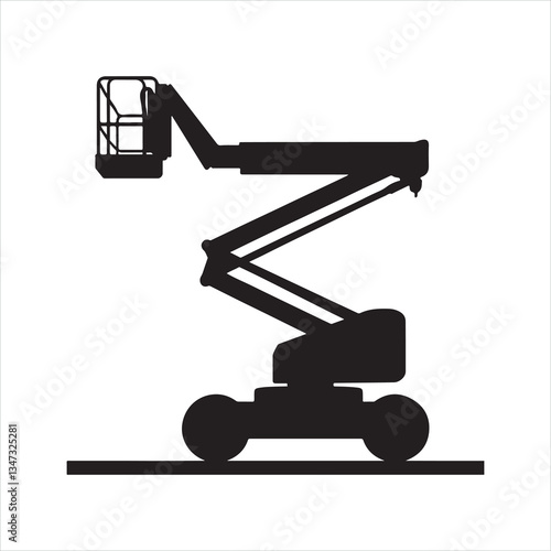 Bucket boom truck silhouette
