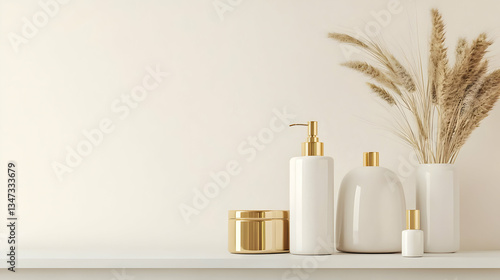 Wallpaper Mural White And Gold Decorative Shelf Display Torontodigital.ca