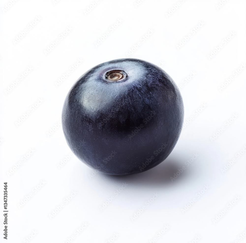 Close-up of a Single Dark Acai Berry on White Background Close-up of a Single Dark Acai Berry on White Background