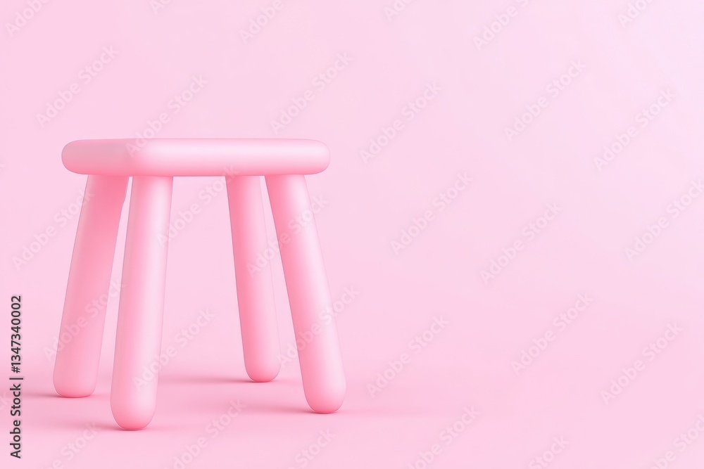 Pink stool on a pink background