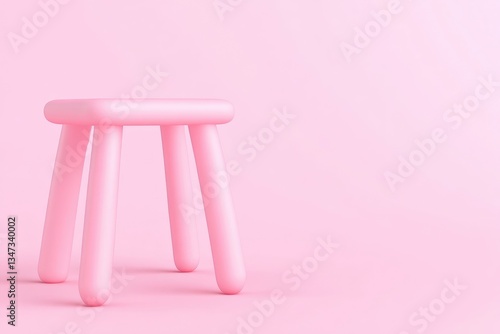Obraz na płótnie Pink stool on a pink background w salonie