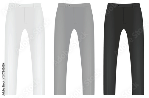 Chino pants set. vector illustration