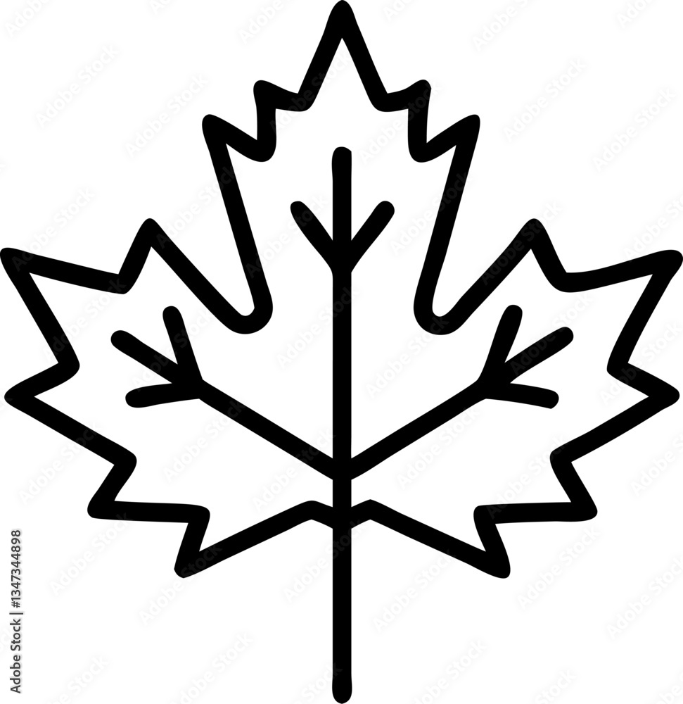 Maple leaf thin line Icon on white background - editable stroke, Eps file Maple leaf thin line Icon on white background - editable stroke, Eps file