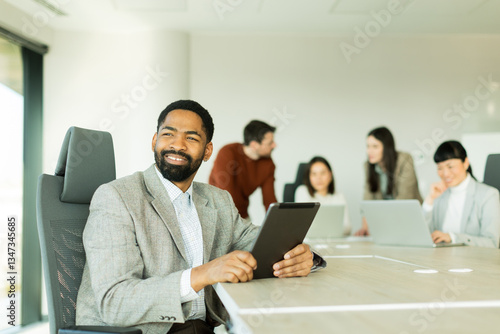 Engaged professional focuse...