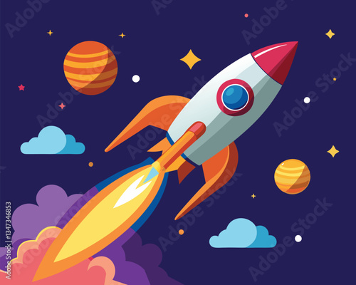 Rocket Launch into the Vastness of Space