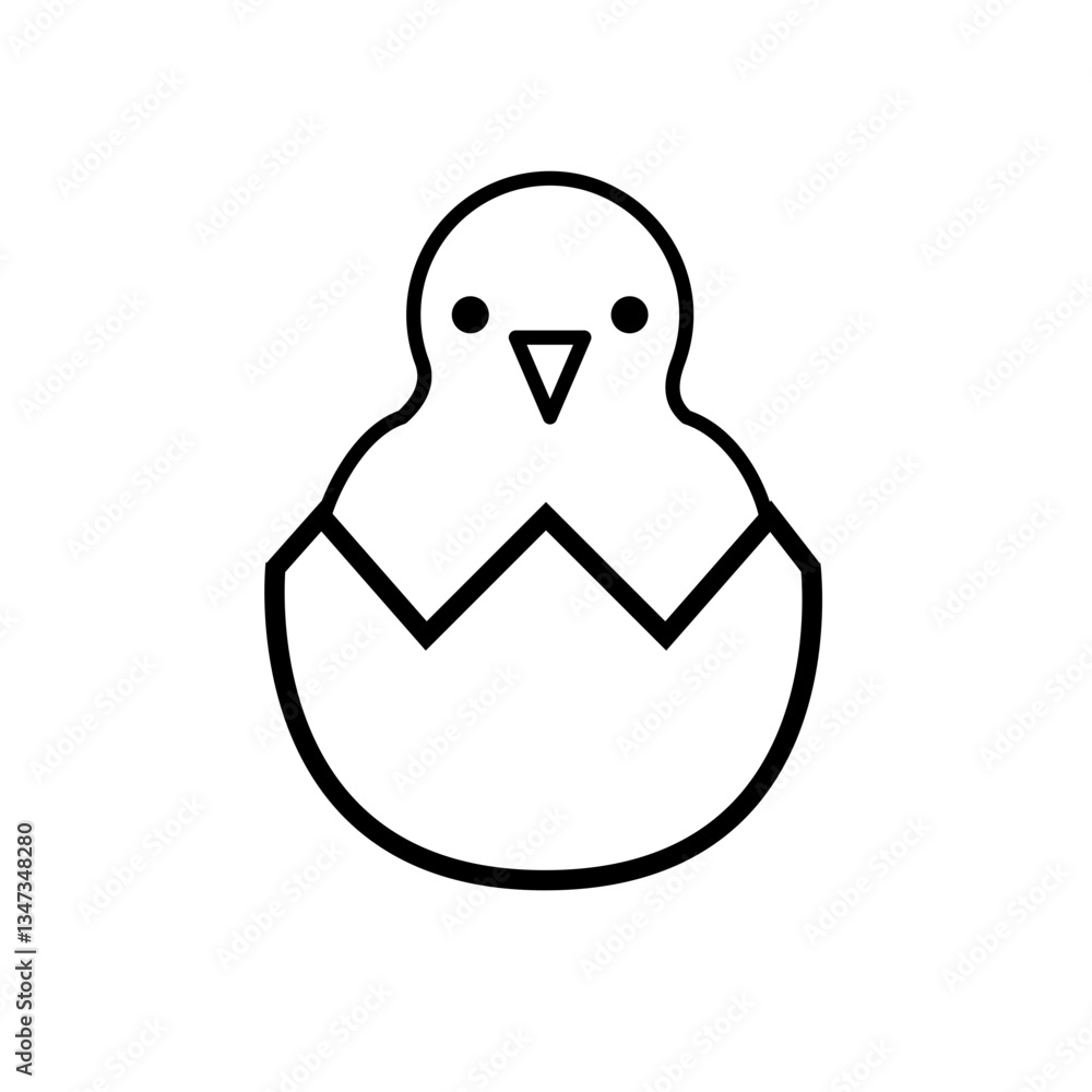 Hatching Chick in Egg Icon Hatching Chick in Egg Icon