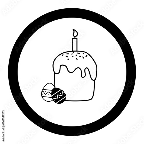 Easter Kulich Traditional Bread Icon