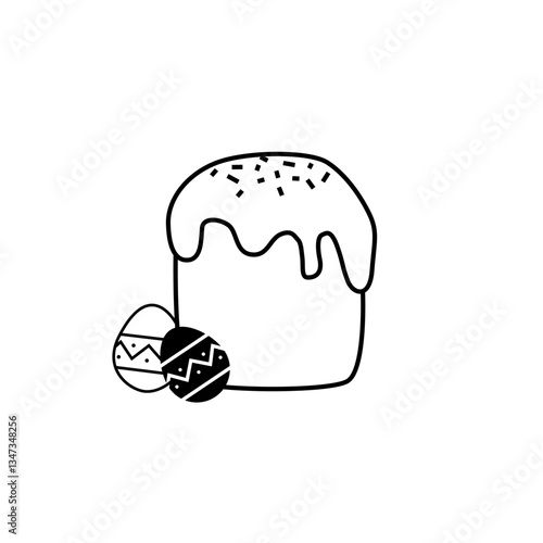 Easter Kulich Traditional Bread Icon