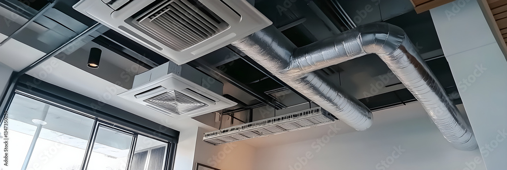 Obraz premium Advanced Ventilation System in Modern Building Ensuring Optimal Air Quality and Comfort