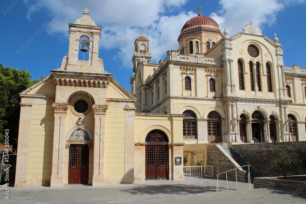 orthodox cathedral (agios minas) in heraklion in crete in greece