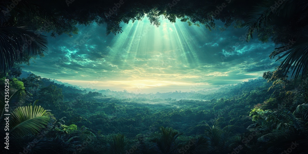 Obraz premium Grass field valley banner