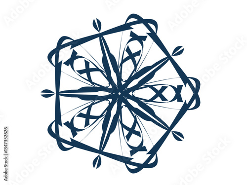 Pentagon mandala with geometric pattern
