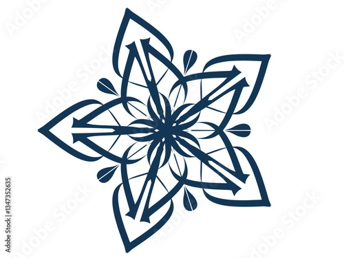 Pentagon mandala with geometric pattern