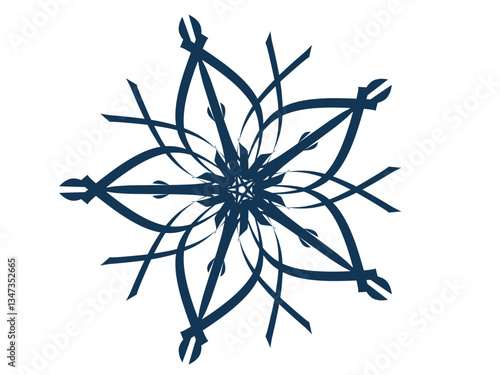 Pentagon mandala with geometric pattern