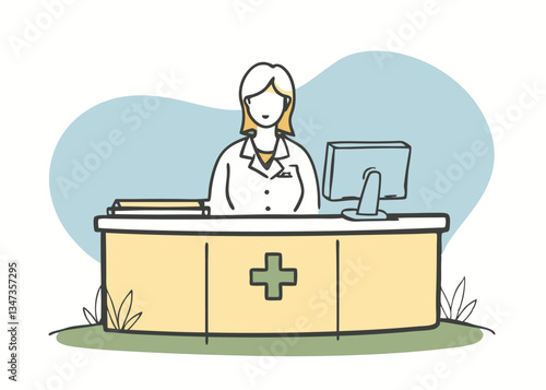 Receptionist at a Medical Clinic. Healthcare Professional at Work
