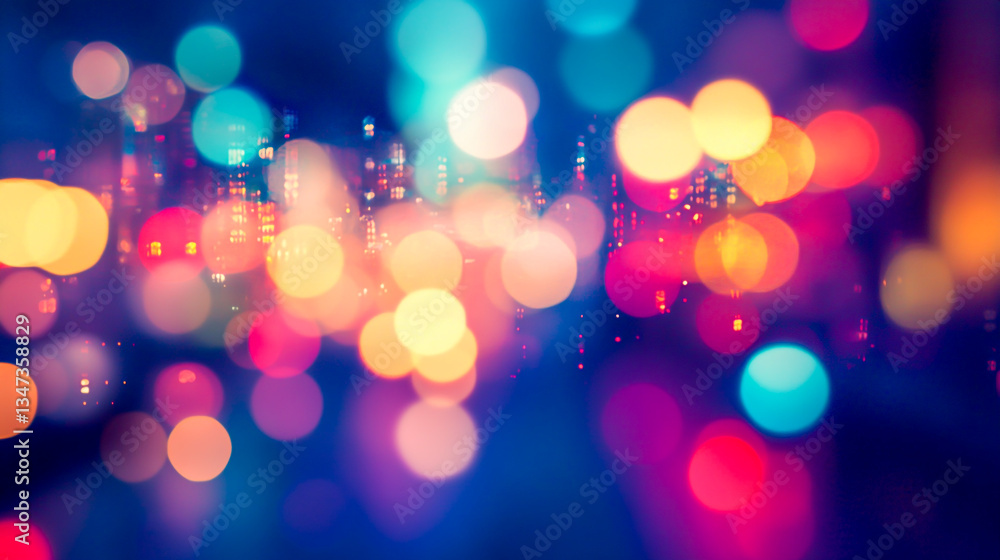Futuristic Technology Screen Display with Blurred Abstract City Lights in the Background Futuristic Technology Screen Display with Blurred Abstract City Lights in the Background