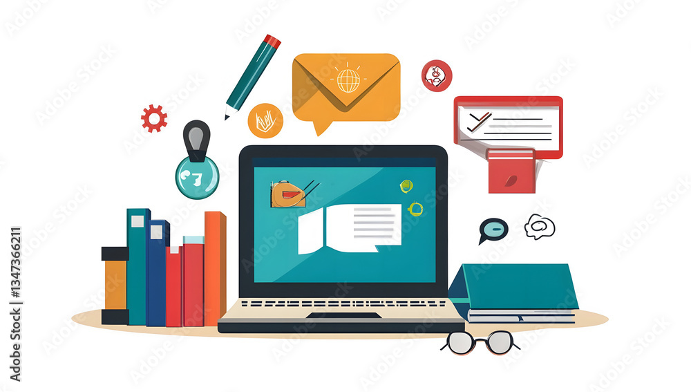 Streamlined Workflow Laptop, Email, and Efficient Productivity Tools Streamlined Workflow Laptop, Email, and Efficient Productivity Tools