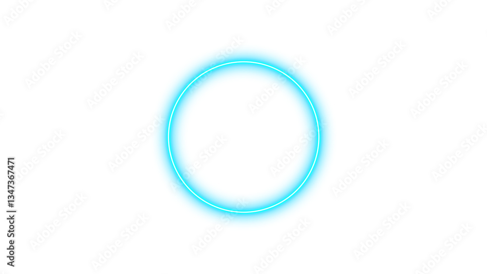 Neon symbol circle icon cyan color glow with transparent background Neon symbol circle icon cyan color glow with transparent background
