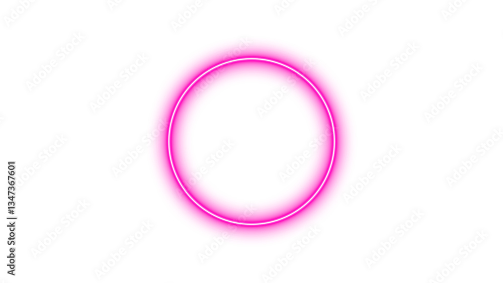 Neon symbol circle icon pink color glow with transparent background Neon symbol circle icon pink color glow with transparent background