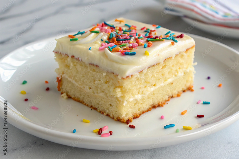 Piece of cake on white plate Piece of cake on white plate