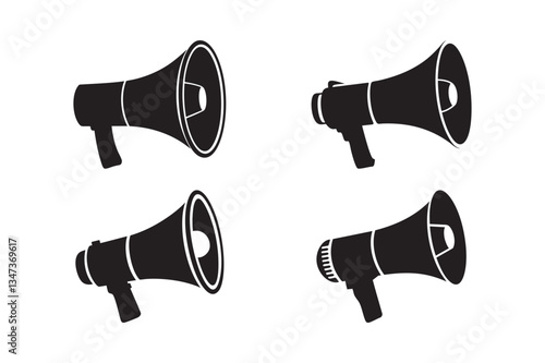 megaphone silhouette vector illustration.